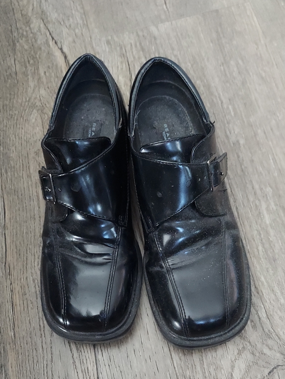 Kenneth Cole Reaction Boys' Black Leather Single Monk Strap Dress Shoes Y3